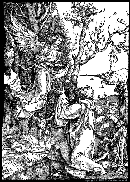 The Angel brings the message to Joachim - Copy After Albrecht Durer