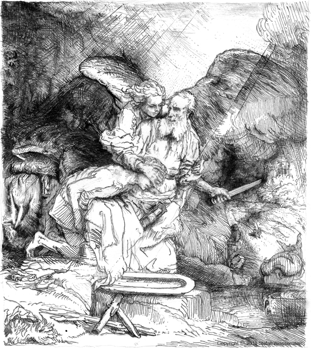 Abraham's Sacrifice - Copy after Rembrandt